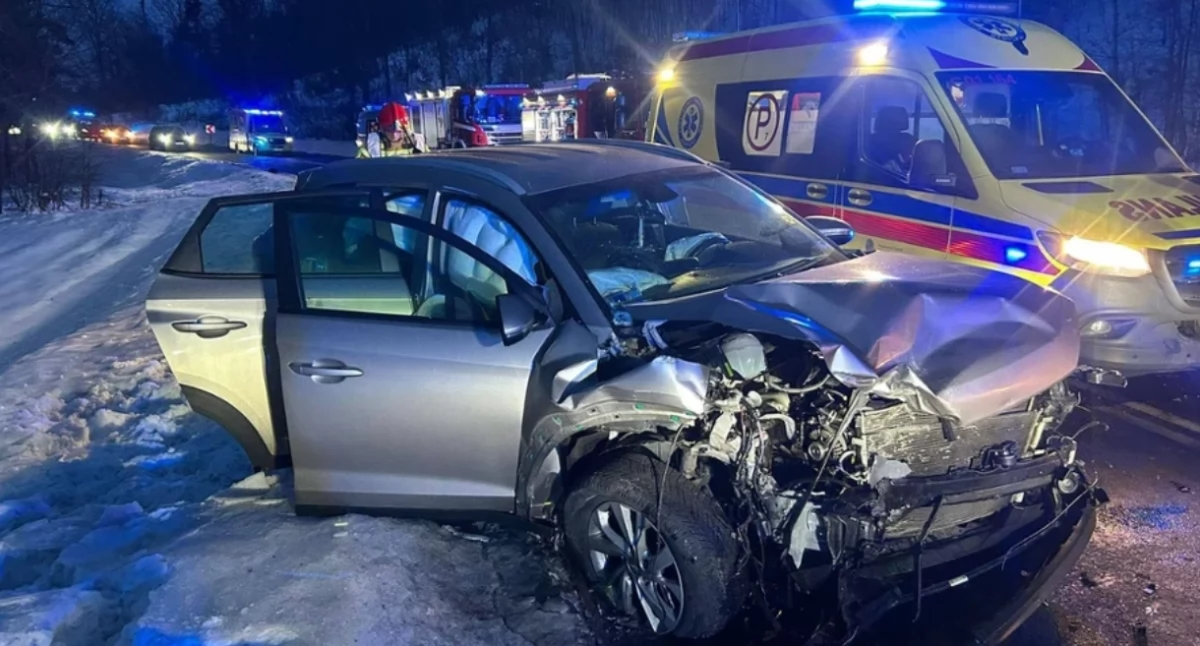 Czołówka na drodze krajowej. Do szpitala trafiły dzieci