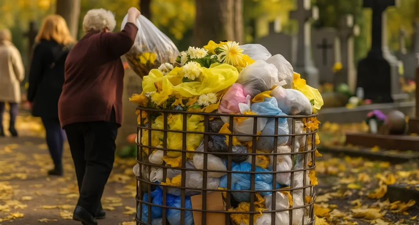 Cmentarze po świętach toną w śmieciach