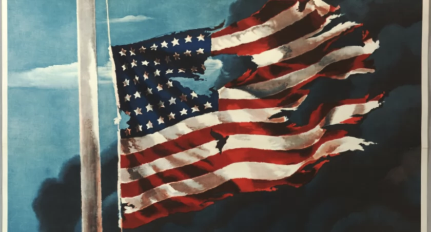 PAP/ Plakat Allena Saalburga z 1942 r. wydany przez Biuro Informacji Wojennej Stanów Zjednoczonych. Na plakacie fragment przemowy gettysburskiej Abrahama Lincolna z 1863 r.: 