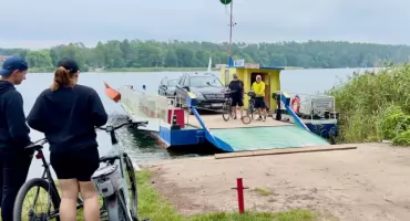 [WIDEO] Prom Bełdany w Wierzbie. Jedyna taka przeprawa na Mazurach