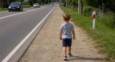 Kilkulatek samotnie szedł przy ruchliwej drodze. Sekundy mogły zdecydować o wszystkim