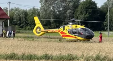 Groźny wypadek spadochroniarza pod Nasielskiem